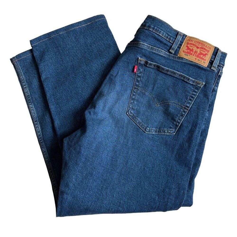 NWOT Levi's 505 Jeans Men's Size 40x30 Dark Wash Straight Leg Casual Denim